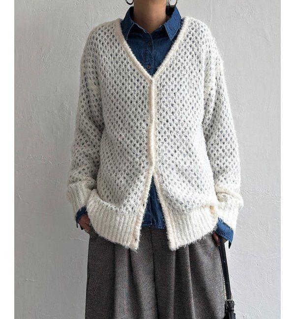 Lbc with Life「フェザーメッシュカーディガン」|カーディガン|