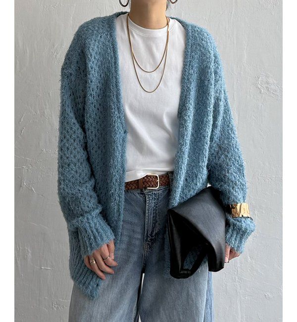 Lbc with Life「フェザーメッシュカーディガン」|カーディガン|