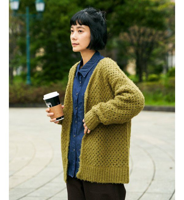 Lbc with Life「フェザーメッシュカーディガン」|カーディガン|