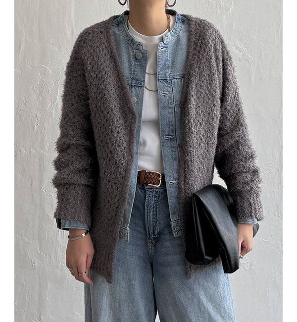 Lbc with Life「フェザーメッシュカーディガン」|カーディガン|