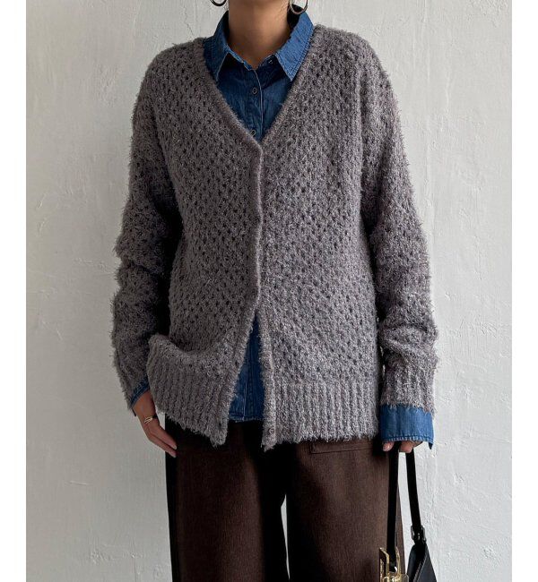 Lbc with Life「フェザーメッシュカーディガン」|カーディガン|