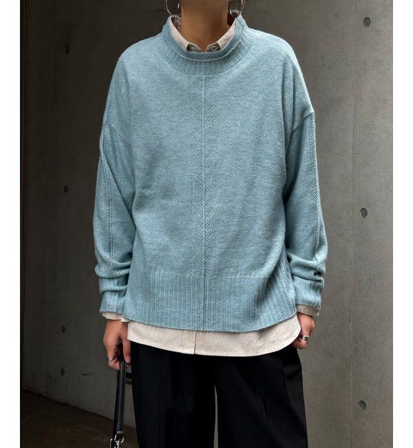 Lbc with Life「透かしラインバックスリットニット」|カーディガン|