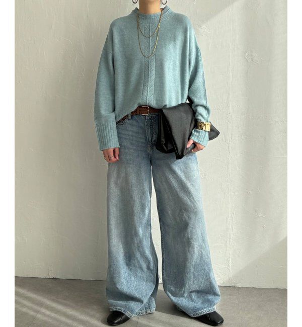 Lbc with Life「透かしラインバックスリットニット」|カーディガン|