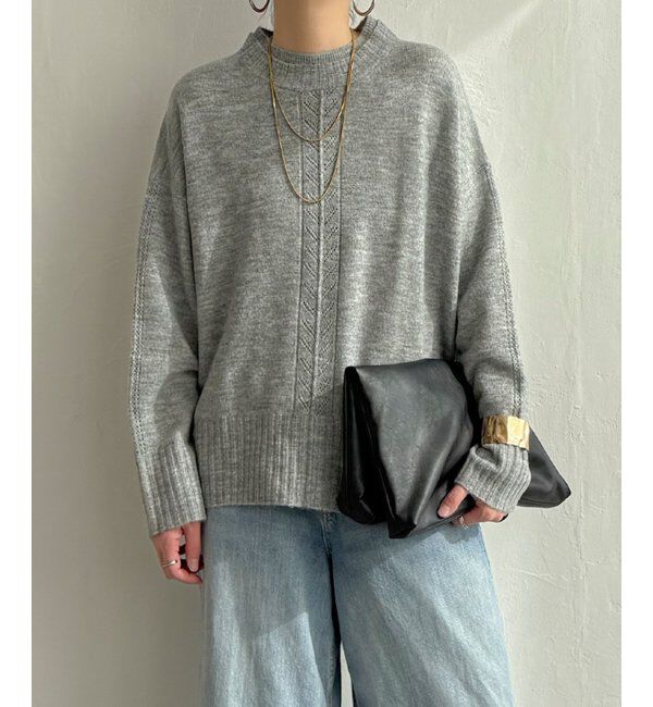 Lbc with Life「透かしラインバックスリットニット」|カーディガン|