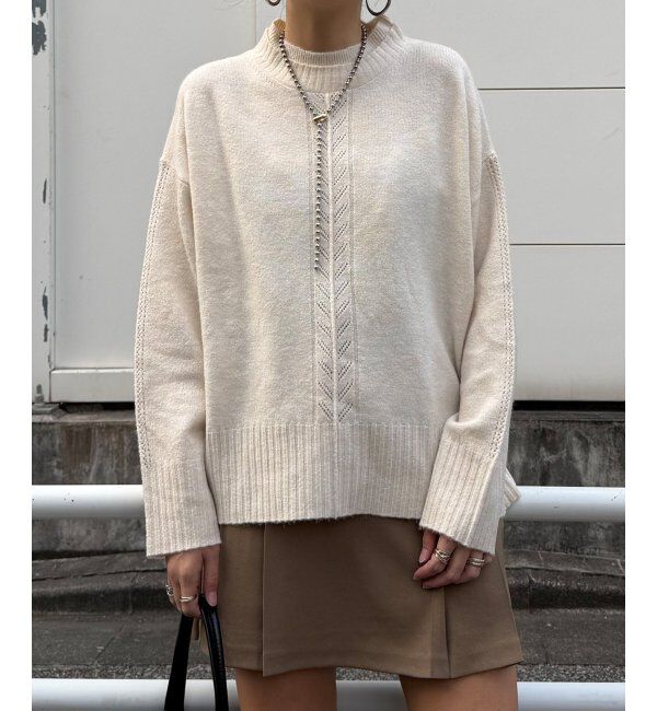 Lbc with Life「透かしラインバックスリットニット」|カーディガン|