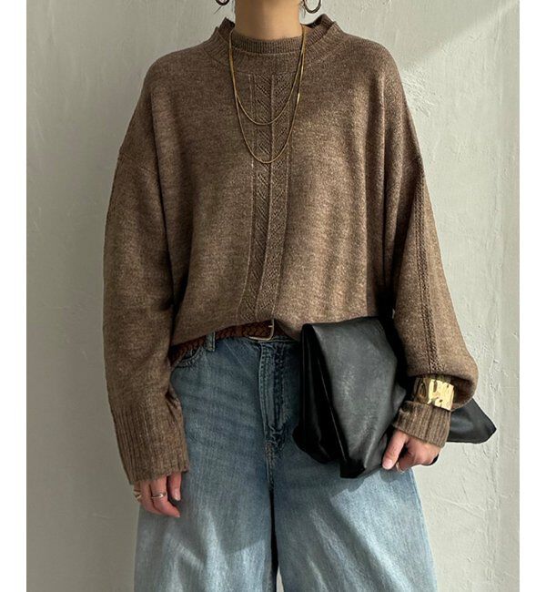 Lbc with Life「透かしラインバックスリットニット」|カーディガン|