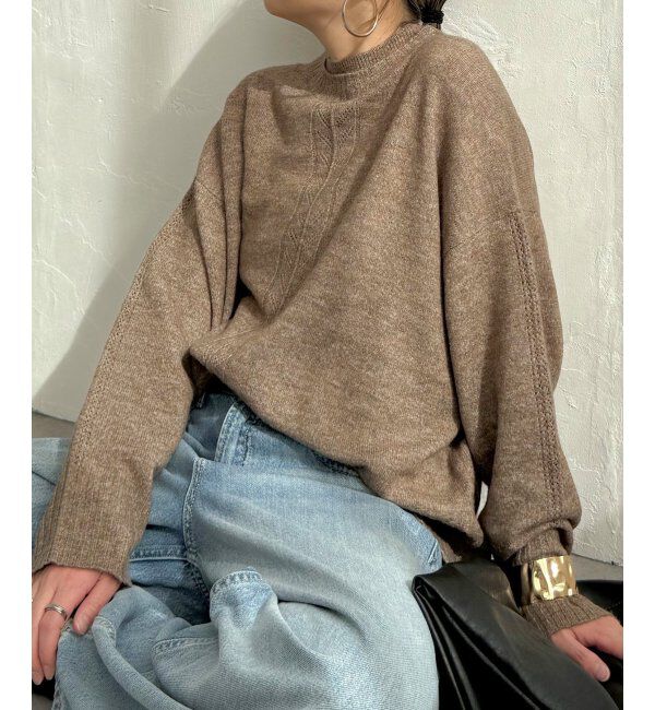 Lbc with Life「透かしラインバックスリットニット」|カーディガン|