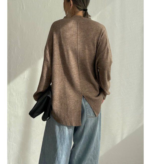 Lbc with Life「透かしラインバックスリットニット」|カーディガン|