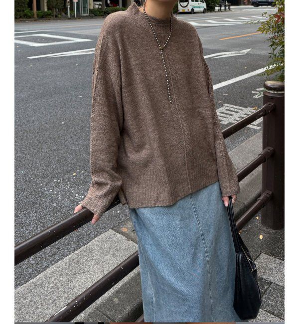 Lbc with Life「透かしラインバックスリットニット」|カーディガン|