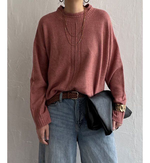 Lbc with Life「透かしラインバックスリットニット」|カーディガン|