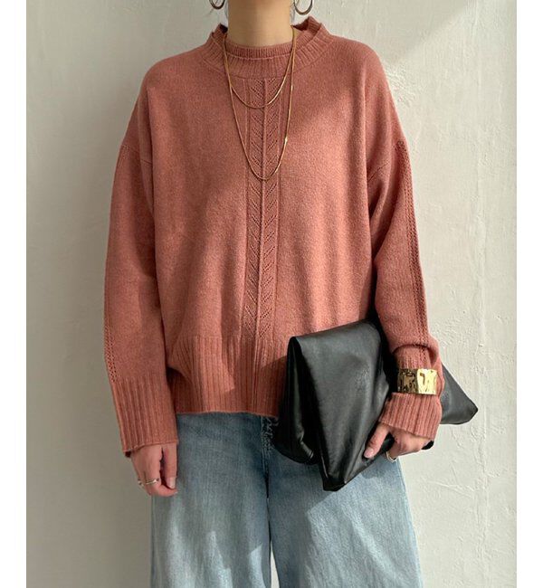 Lbc with Life「透かしラインバックスリットニット」|カーディガン|