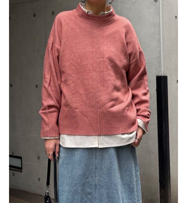 Lbc with Life「透かしラインバックスリットニット」|カーディガン|