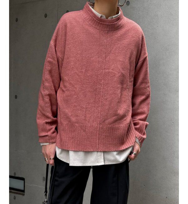 Lbc with Life「透かしラインバックスリットニット」|カーディガン|