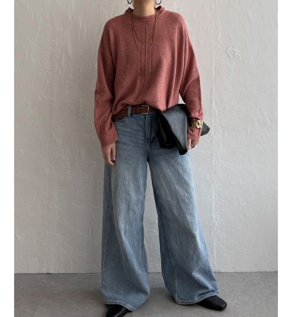 Lbc with Life「透かしラインバックスリットニット」|カーディガン|