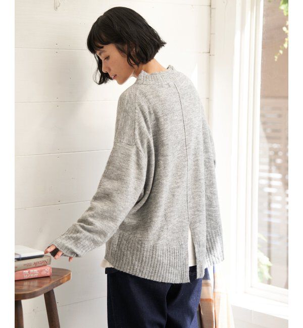 Lbc with Life「透かしラインバックスリットニット」|カーディガン|