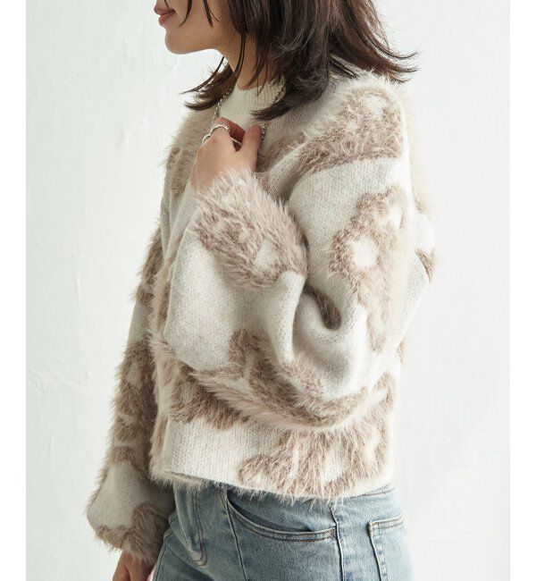 VENCE share style「BIGフラワーモチーフジャガードプルオーバー」|ニット・セーター|