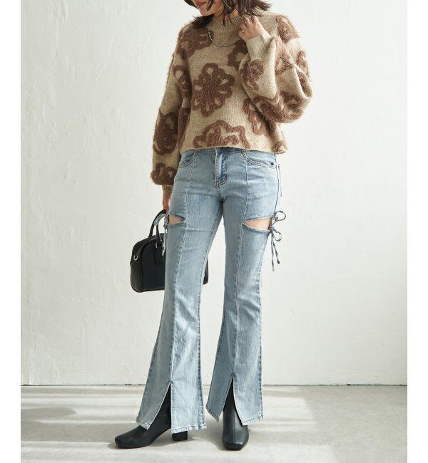 VENCE share style「BIGフラワーモチーフジャガードプルオーバー」|ニット・セーター|