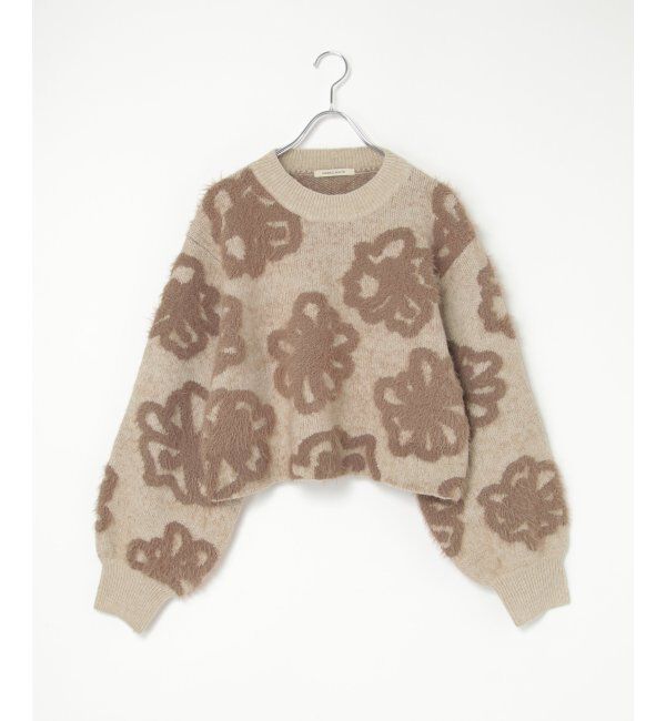 VENCE share style「BIGフラワーモチーフジャガードプルオーバー」|ニット・セーター|