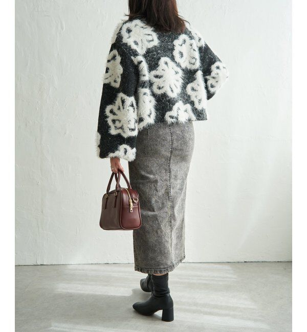 VENCE share style「BIGフラワーモチーフジャガードプルオーバー」|ニット・セーター|