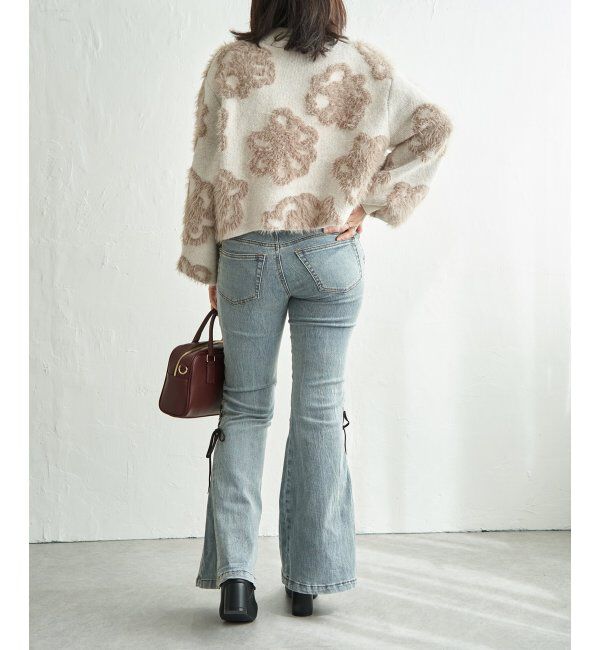 VENCE share style「BIGフラワーモチーフジャガードプルオーバー」|ニット・セーター|