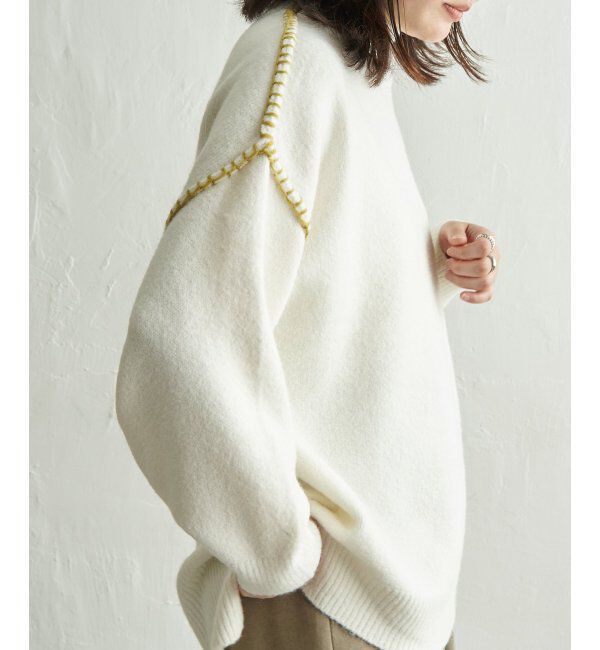 VENCE share style「配色ハンドステッチプルオーバー」|ニット・セーター|