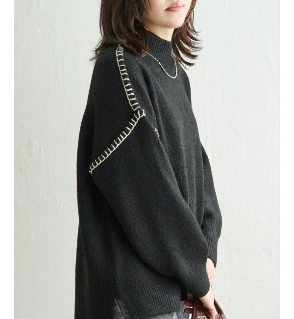 VENCE share style「配色ハンドステッチプルオーバー」|ニット・セーター|