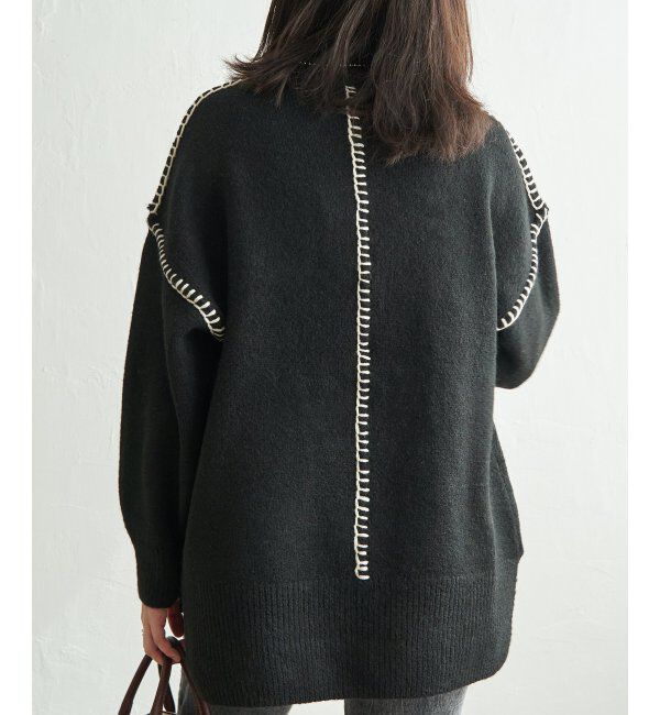 VENCE share style「配色ハンドステッチプルオーバー」|ニット・セーター|