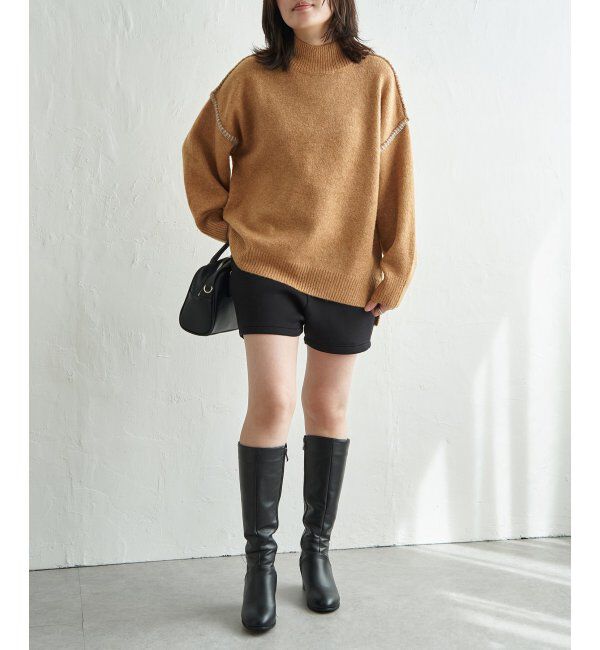 VENCE share style「配色ハンドステッチプルオーバー」|ニット・セーター|