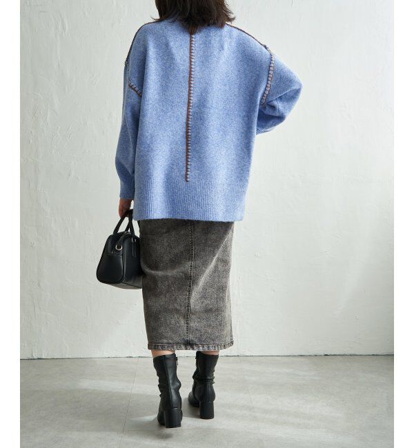 VENCE share style「配色ハンドステッチプルオーバー」|ニット・セーター|