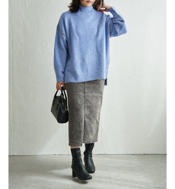 VENCE share style「配色ハンドステッチプルオーバー」|ニット・セーター|