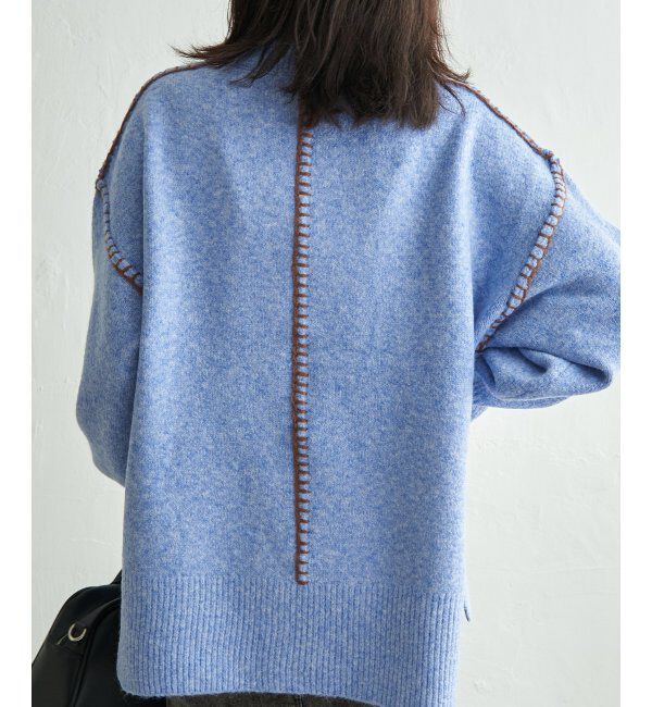 VENCE share style「配色ハンドステッチプルオーバー」|ニット・セーター|