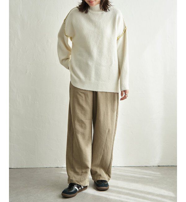 VENCE share style「配色ハンドステッチプルオーバー」|ニット・セーター|