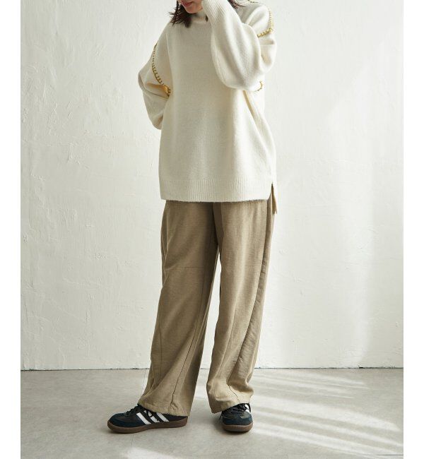 VENCE share style「配色ハンドステッチプルオーバー」|ニット・セーター|