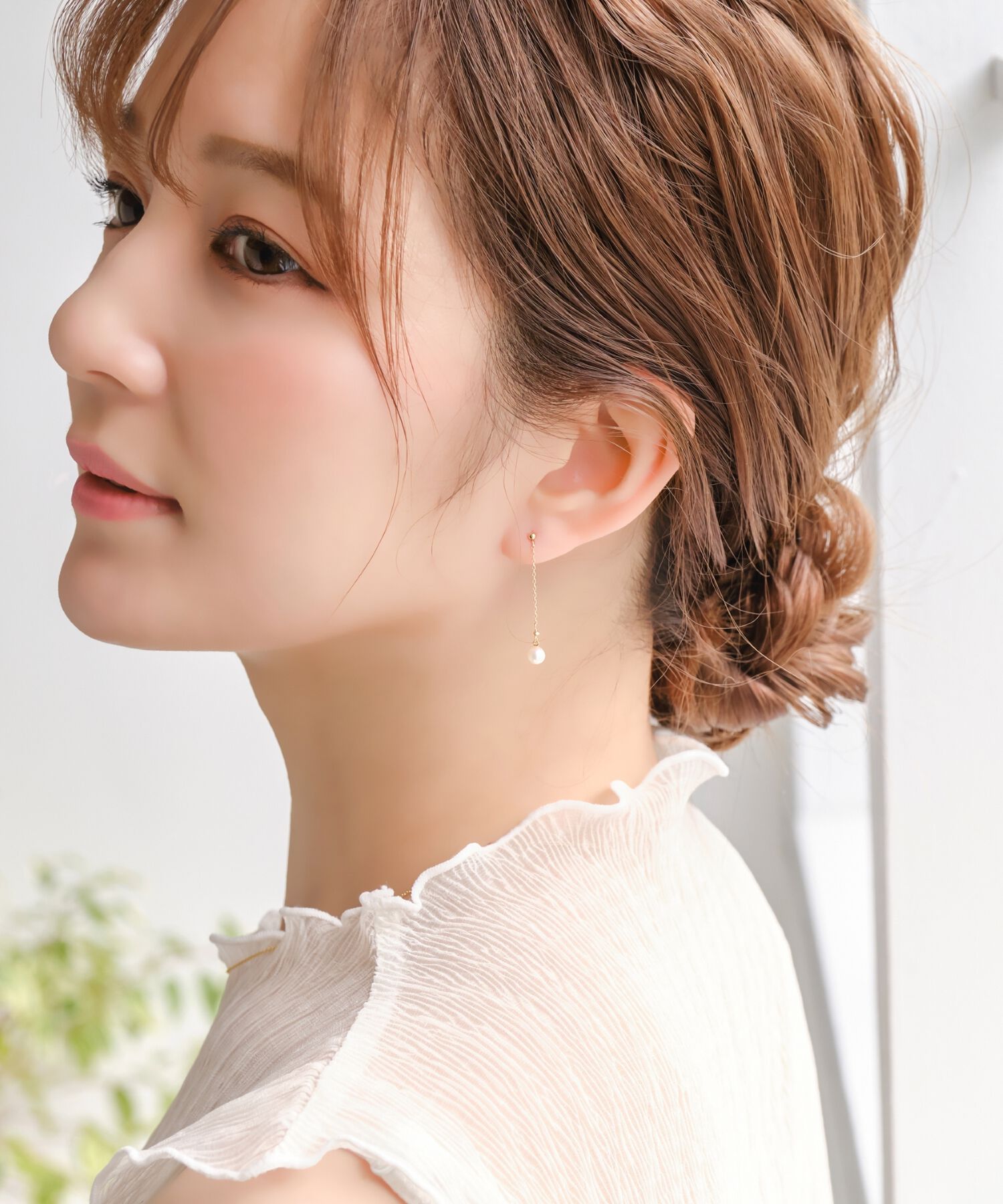 Phoebe「【K10】チェーンパールピアス/BOX付き」|ピアス|