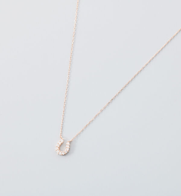 Phoebe「【K10】ホースシュービジューネックレス　ローズゴールド／BOX&ショッパーつき/全長:40cm」|ネックレス|ローズゴールド