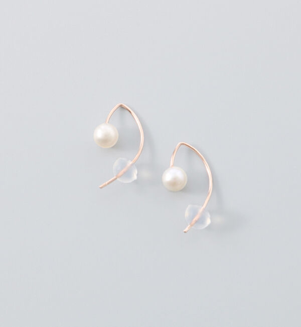 Phoebe「【K10】プチパールフックピアス　ローズゴールド/BOX付き」|ピアス|ローズゴールド