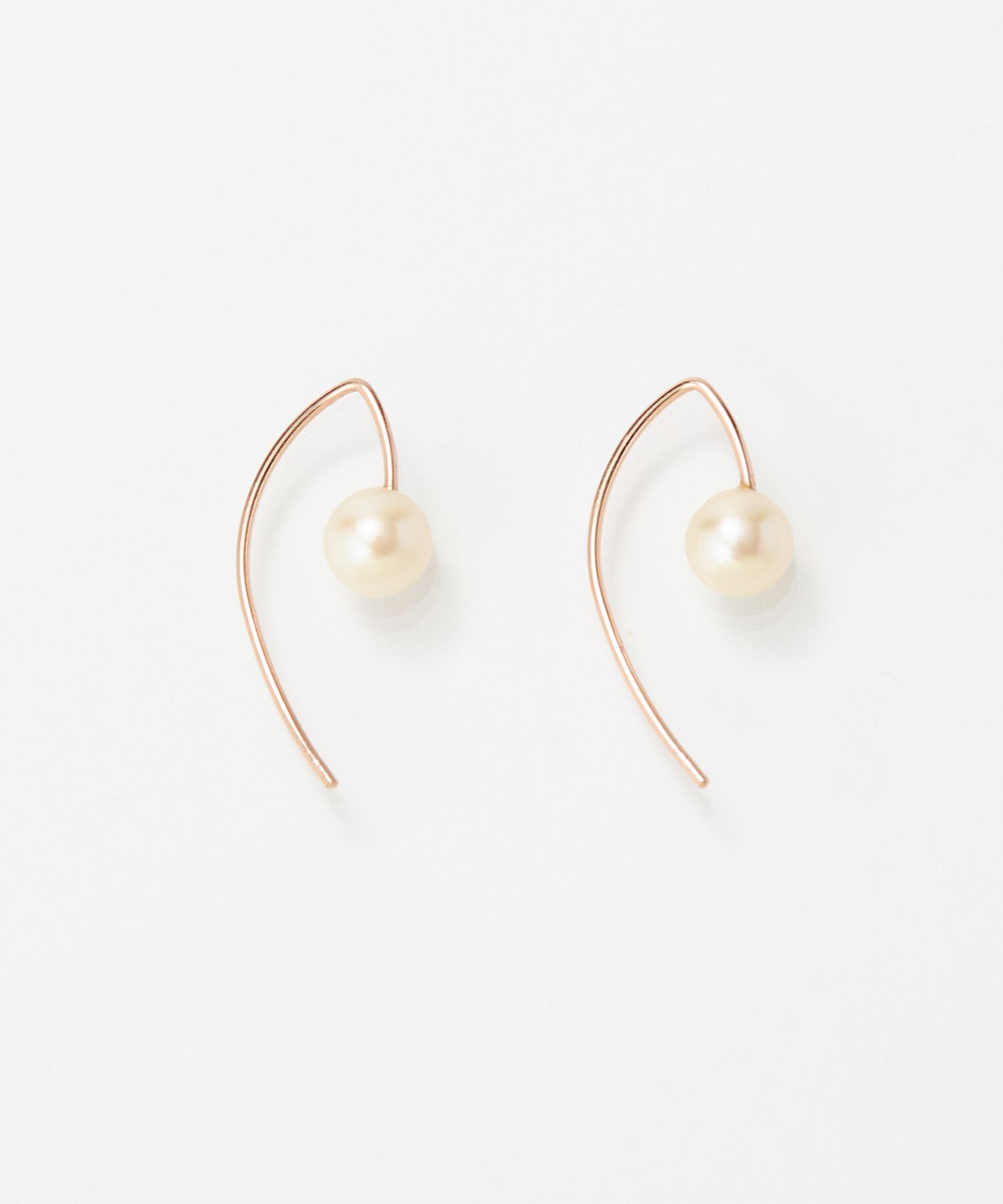 Phoebe「【K10】プチパールフックピアス　ローズゴールド/BOX付き」|ピアス|ローズゴールド