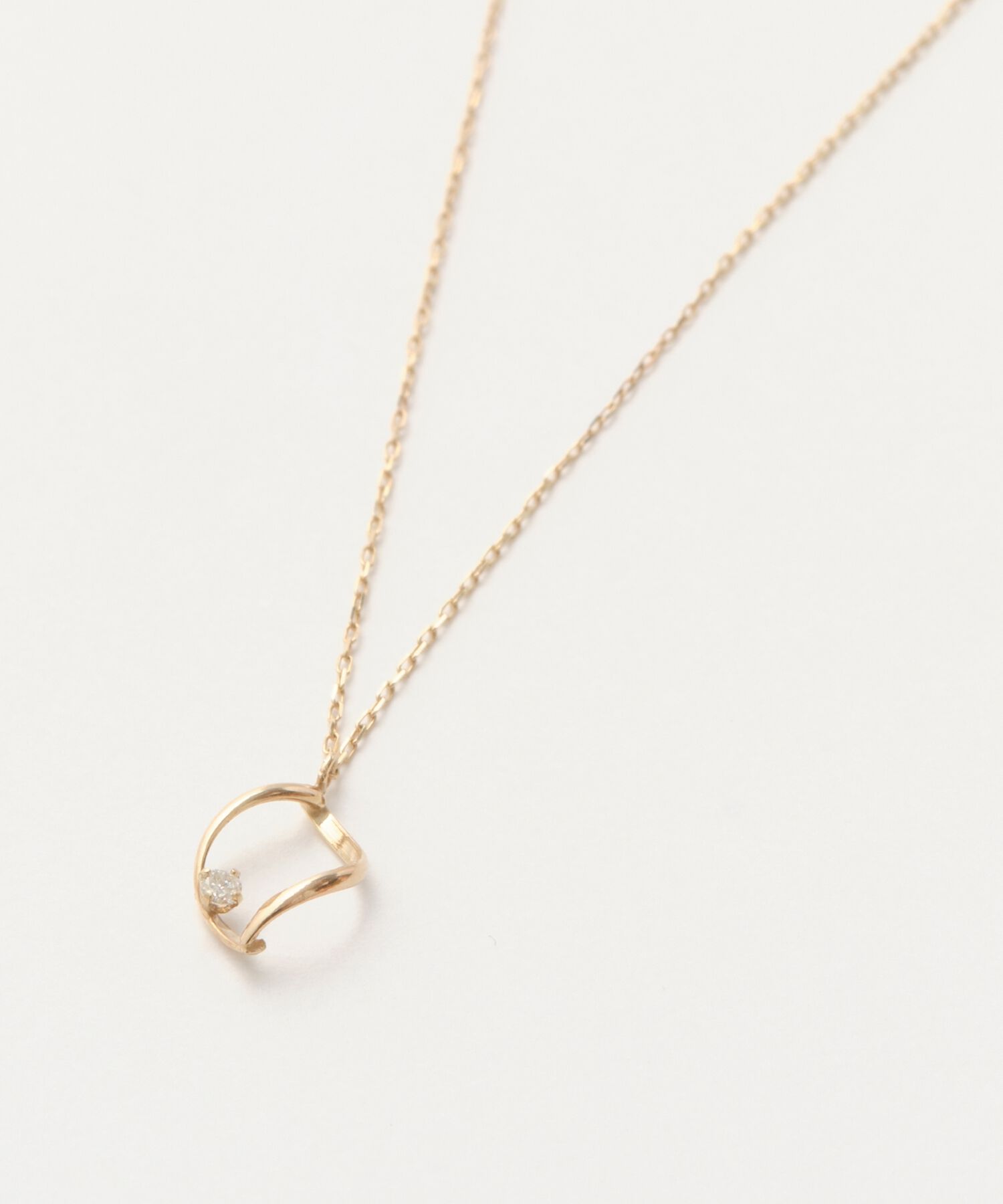 Phoebe「【K10】リーフィーダイヤモンドネックレス/BOX付き/全長:40cm」|ネックレス|