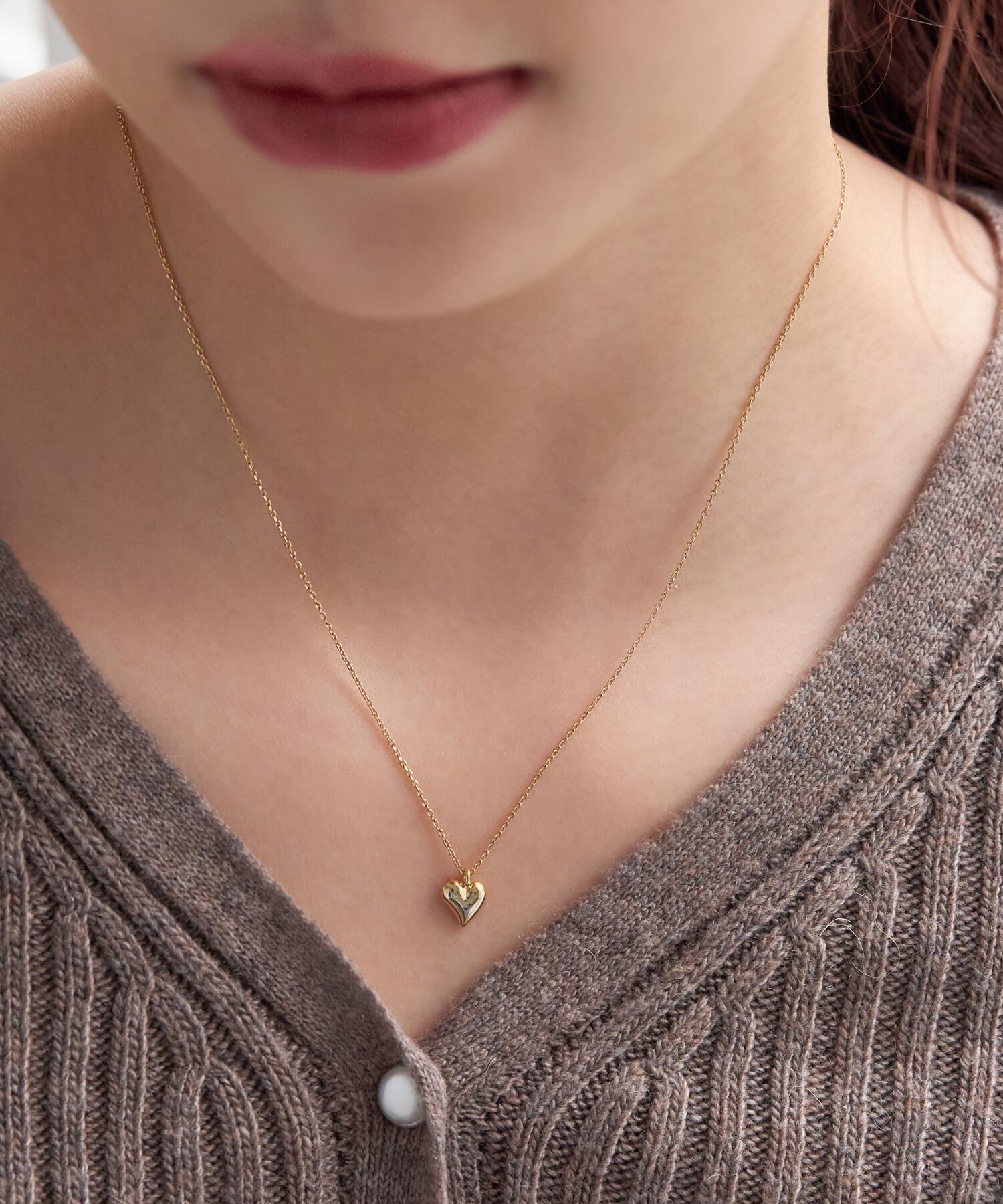 Phoebe「【金属アレルギー対応】プランプハートネックレス」|ネックレス|