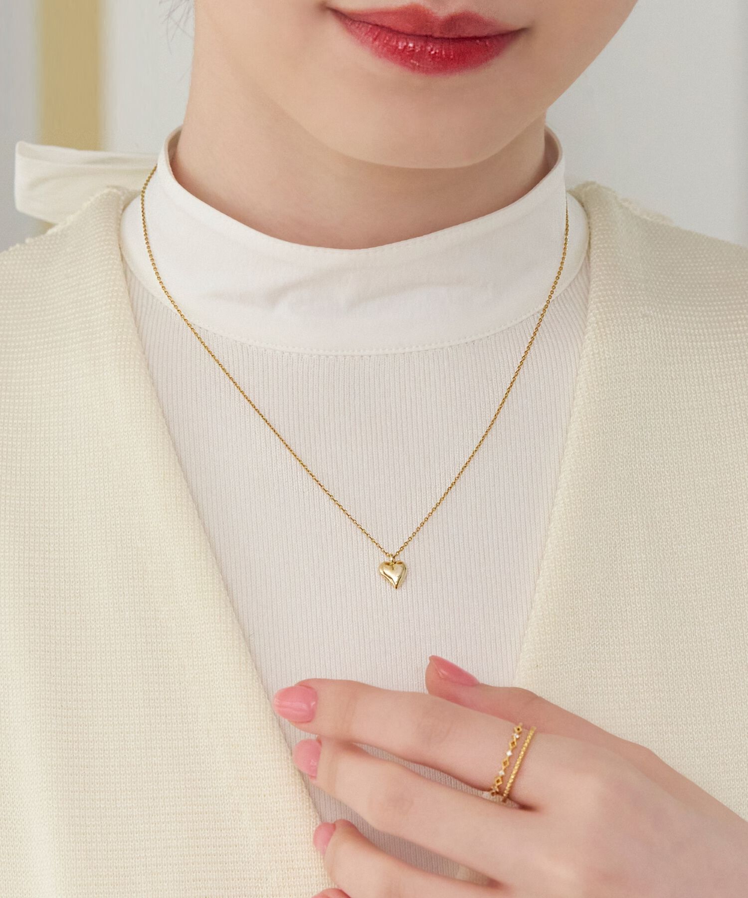 Phoebe「【金属アレルギー対応】プランプハートネックレス」|ネックレス|
