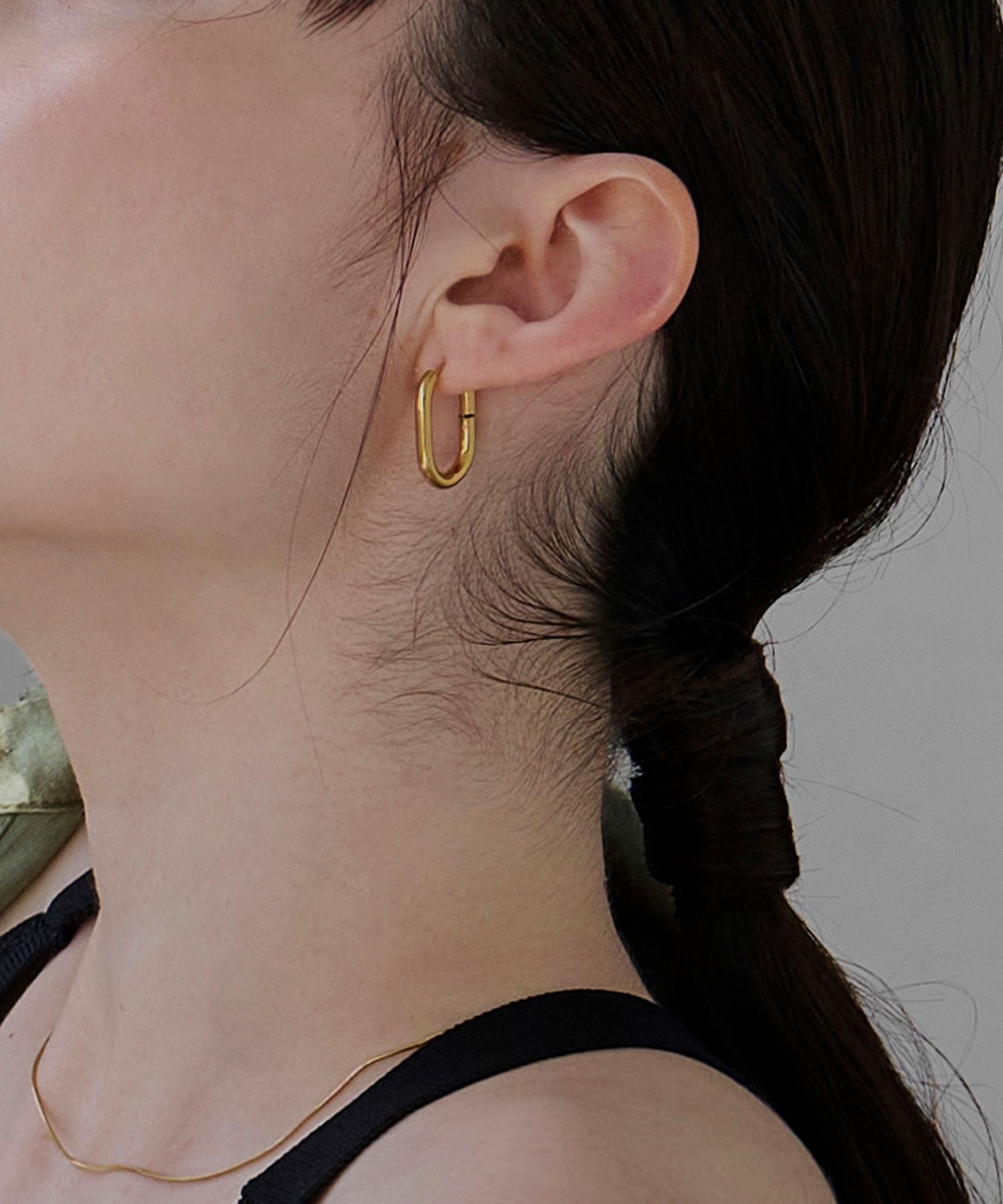 Phoebe「【金属アレルギー対応】ワンタッチオーバルフープピアス/サージカルステンレス/サージカルステンレス」|ピアス|