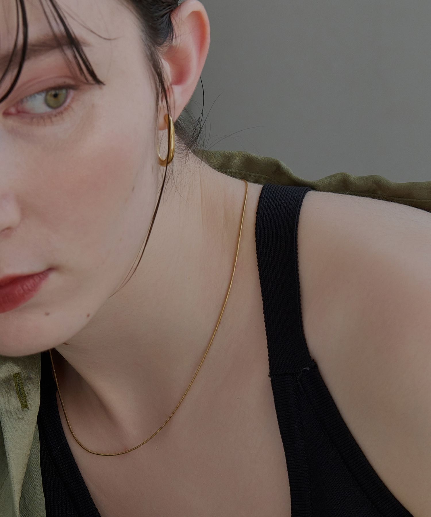 Phoebe「【金属アレルギー対応】ワンタッチオーバルフープピアス/サージカルステンレス/サージカルステンレス」|ピアス|