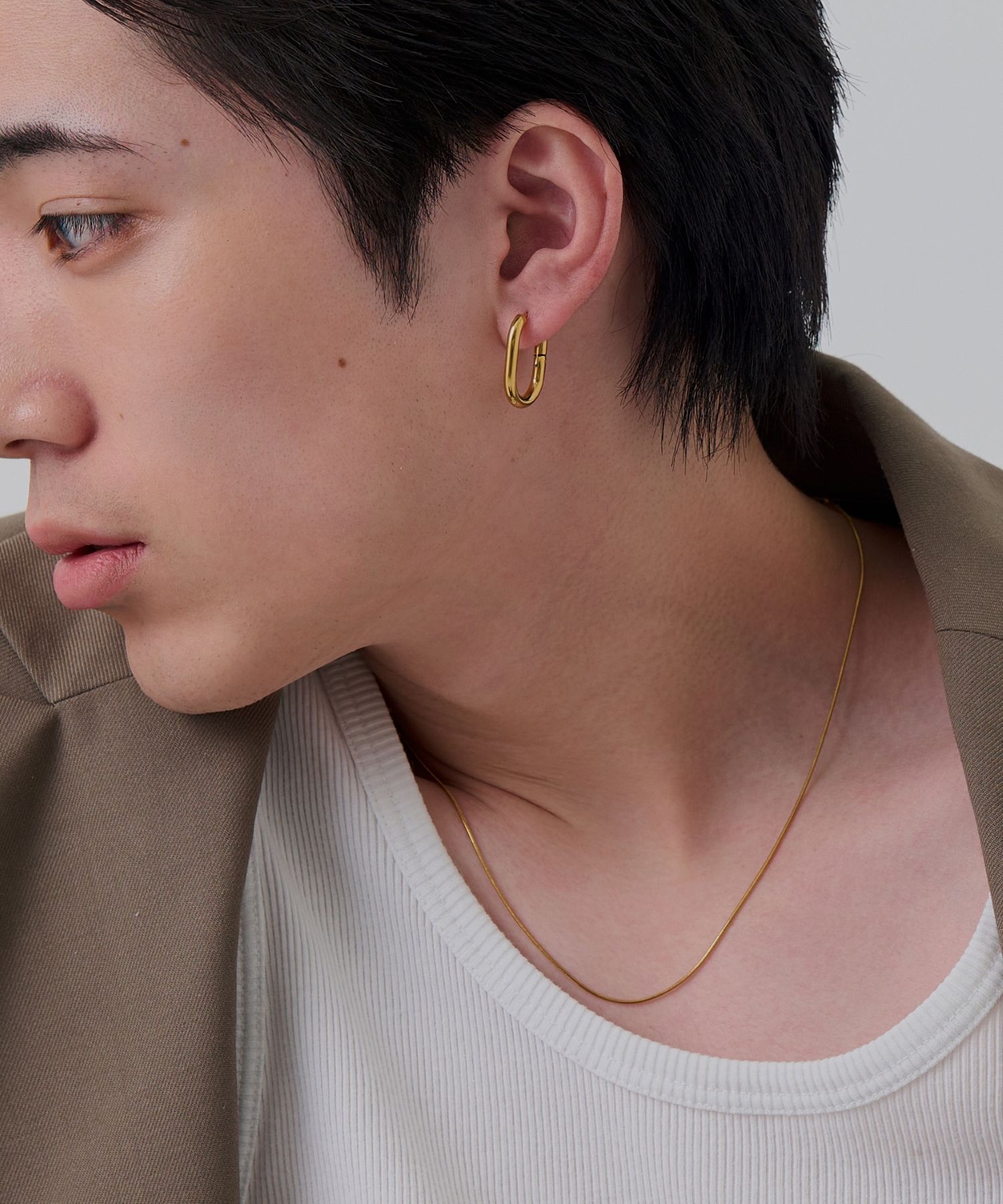 Phoebe「【金属アレルギー対応】ワンタッチオーバルフープピアス/サージカルステンレス/サージカルステンレス」|ピアス|