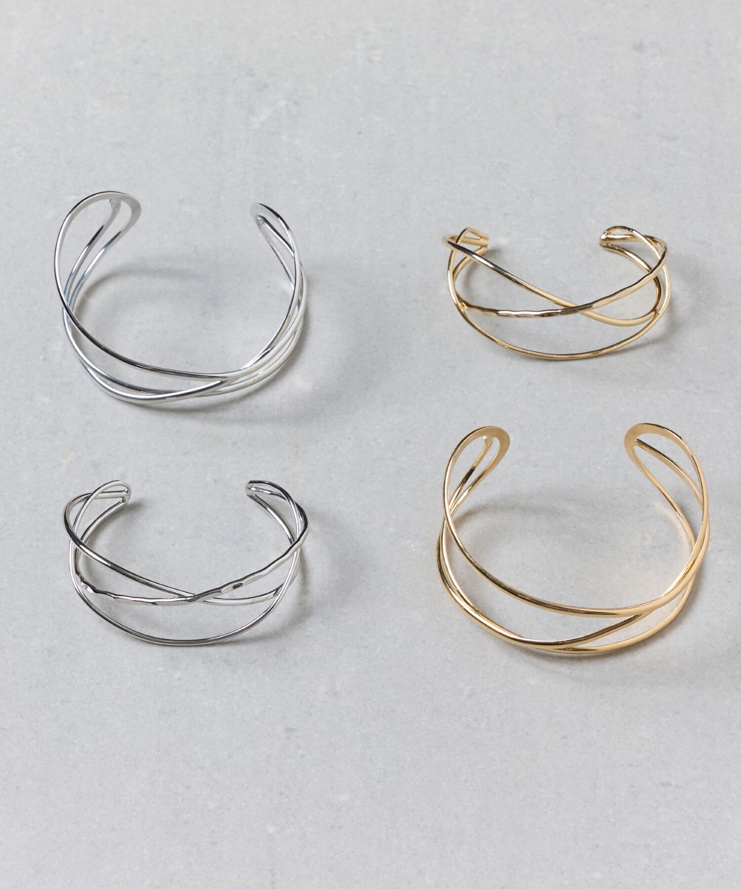 Phoebe「グリッターワイドカフバングル シルバー」|ブレスレット・バングル|