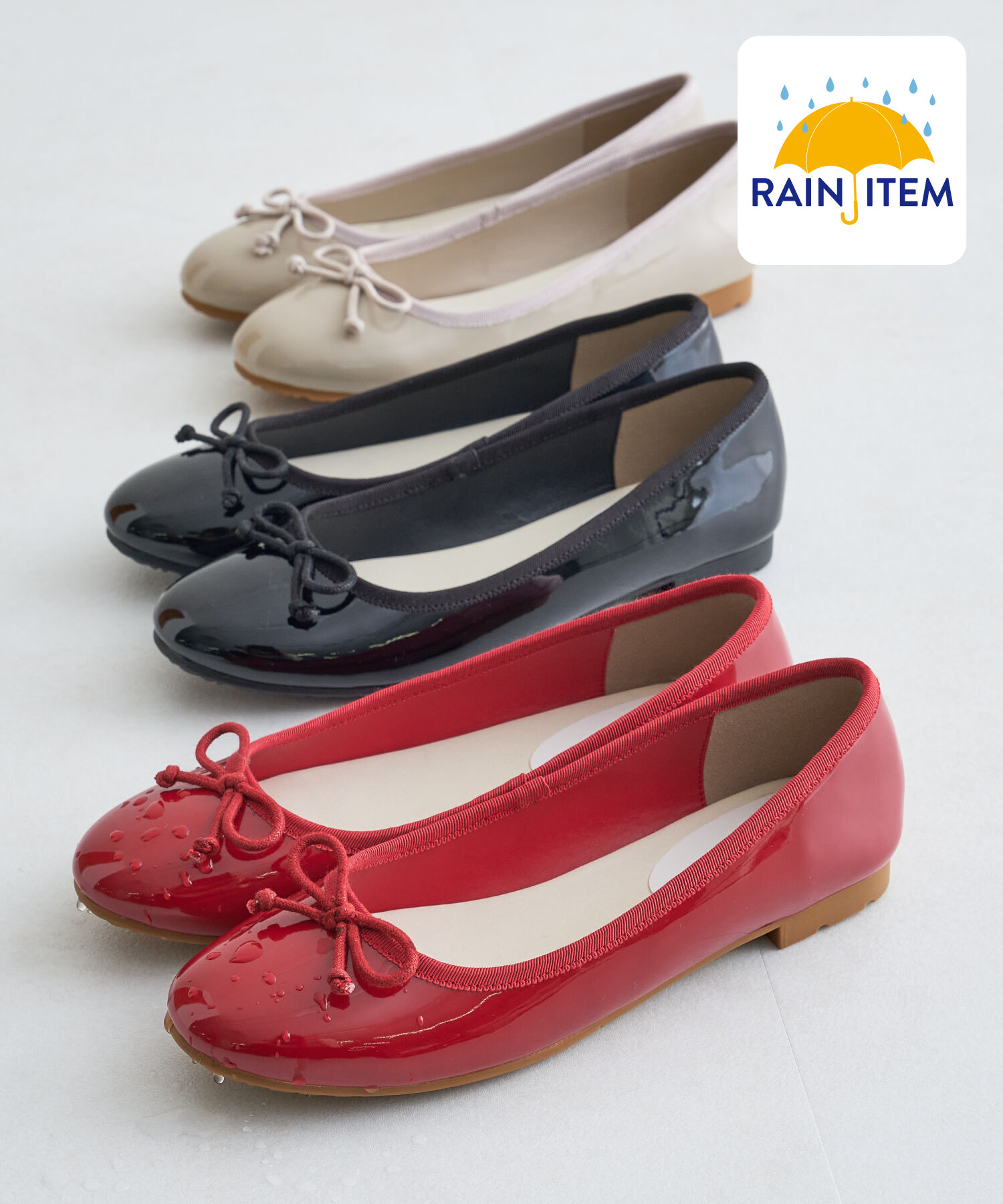 ORiental TRaffic「【防水】フラットヒールバレエレインパンプス/R-1015 レインシューズ レインパンプス 人気 トレンド」|パンプス|