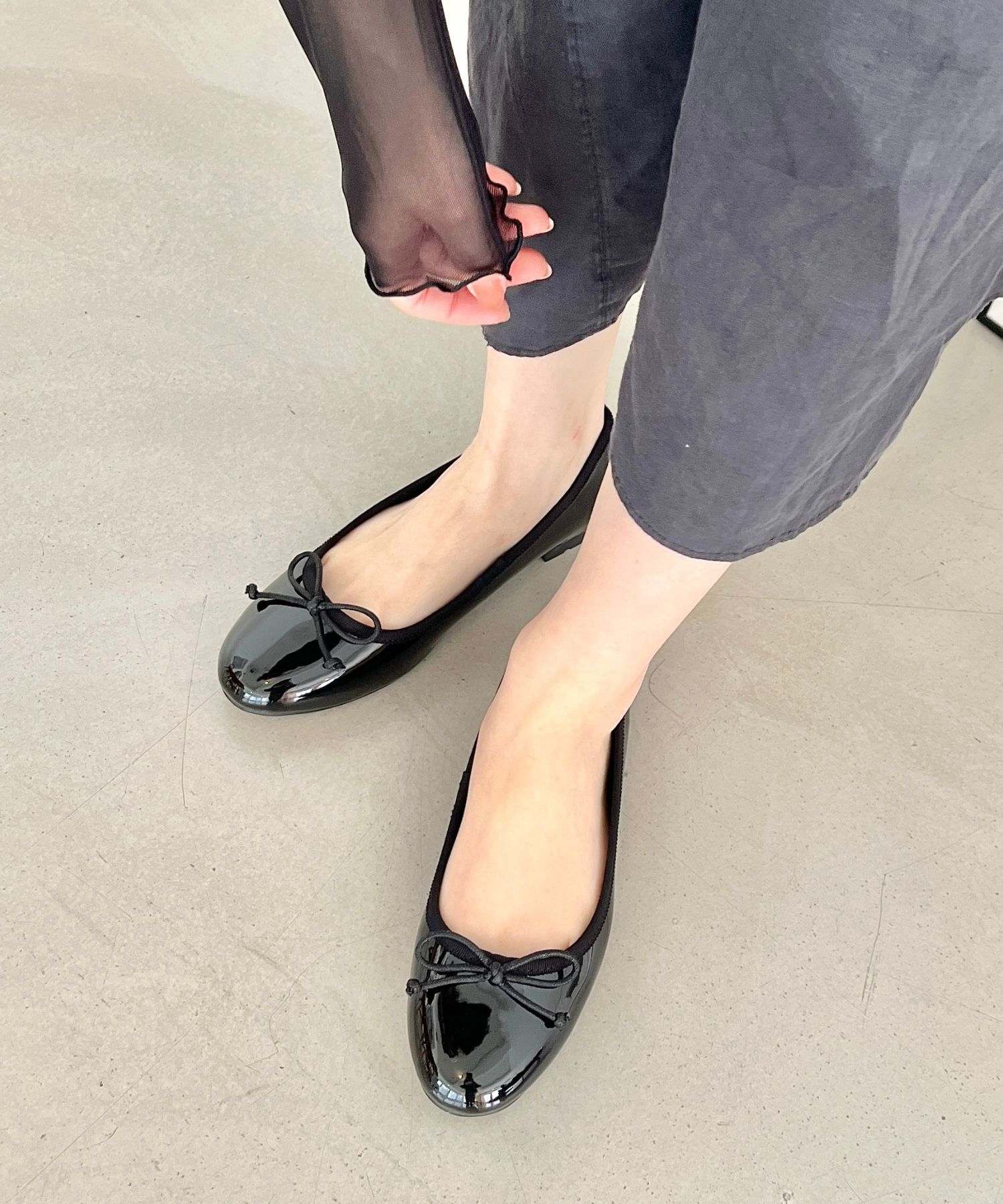 ORiental TRaffic「【防水】フラットヒールバレエレインパンプス/R-1015 レインシューズ レインパンプス 人気 トレンド」|パンプス|BLACK