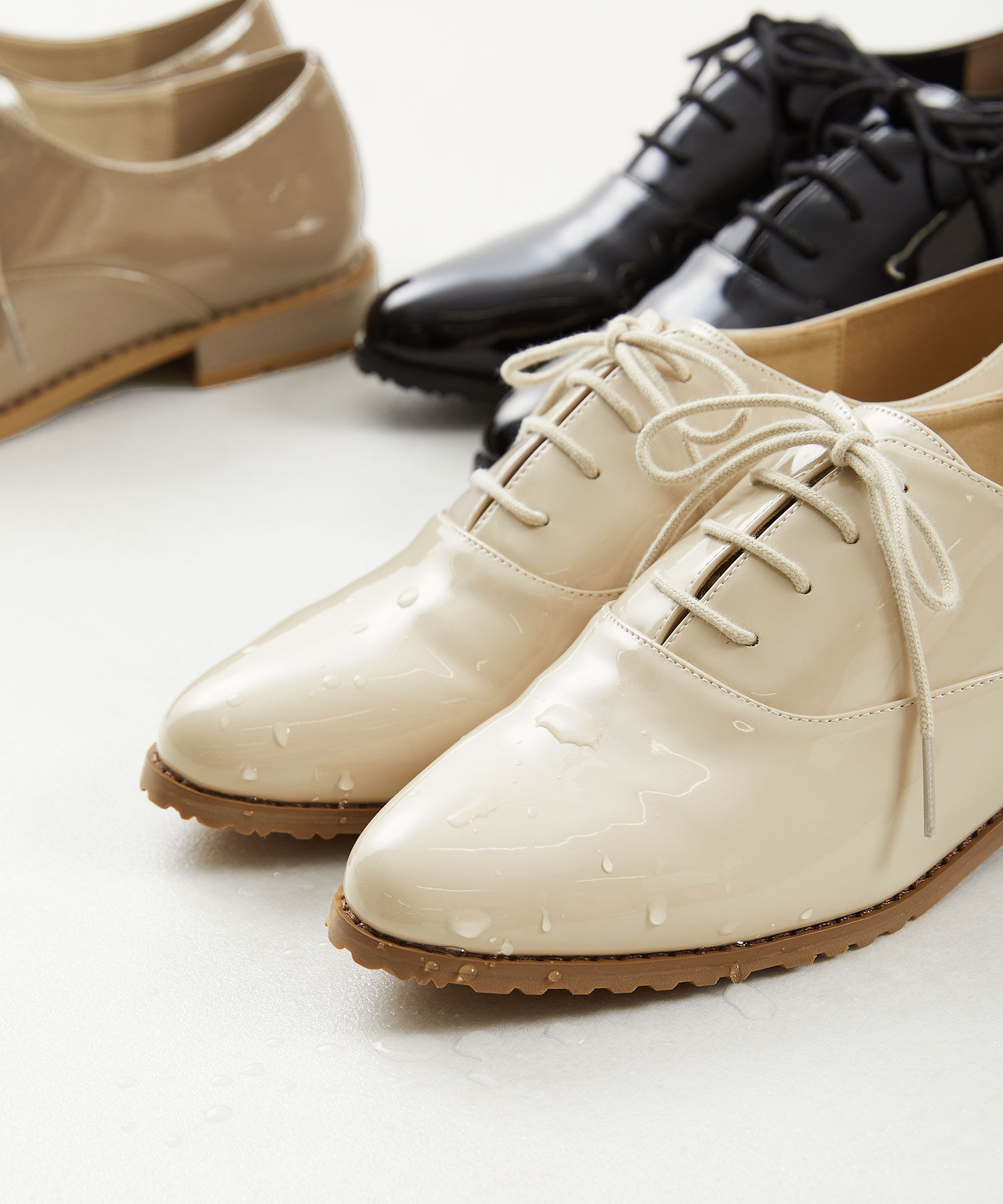 ORiental TRaffic「【防水】アーモンドトゥレースアップレインシューズ/R-1018 レインシューズ レイン 人気 定番 トレンド」|パンプス|