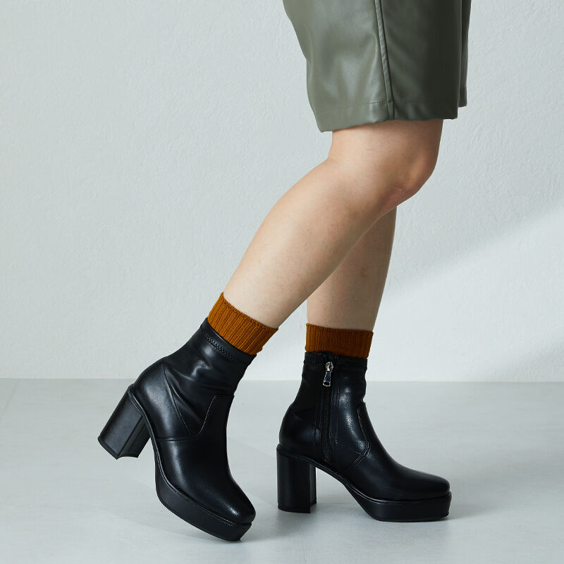 ORiental TRaffic「プラットフォームストレッチブーツ/31401」|ショートブーツ|