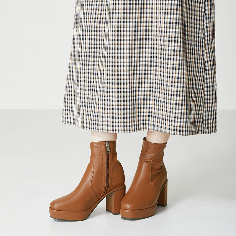 ORiental TRaffic「プラットフォームストレッチブーツ/31401」|ショートブーツ|