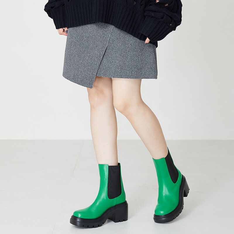 ORiental TRaffic「カラーサイドゴア厚底ブーツ/31426」|ショートブーツ|